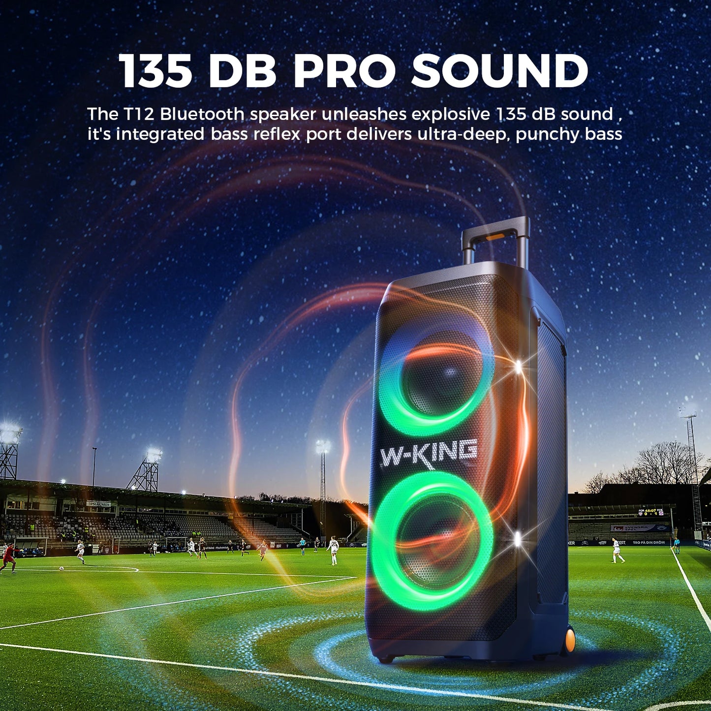 W-King T12 Portable Bluetooth Speaker With Wheels