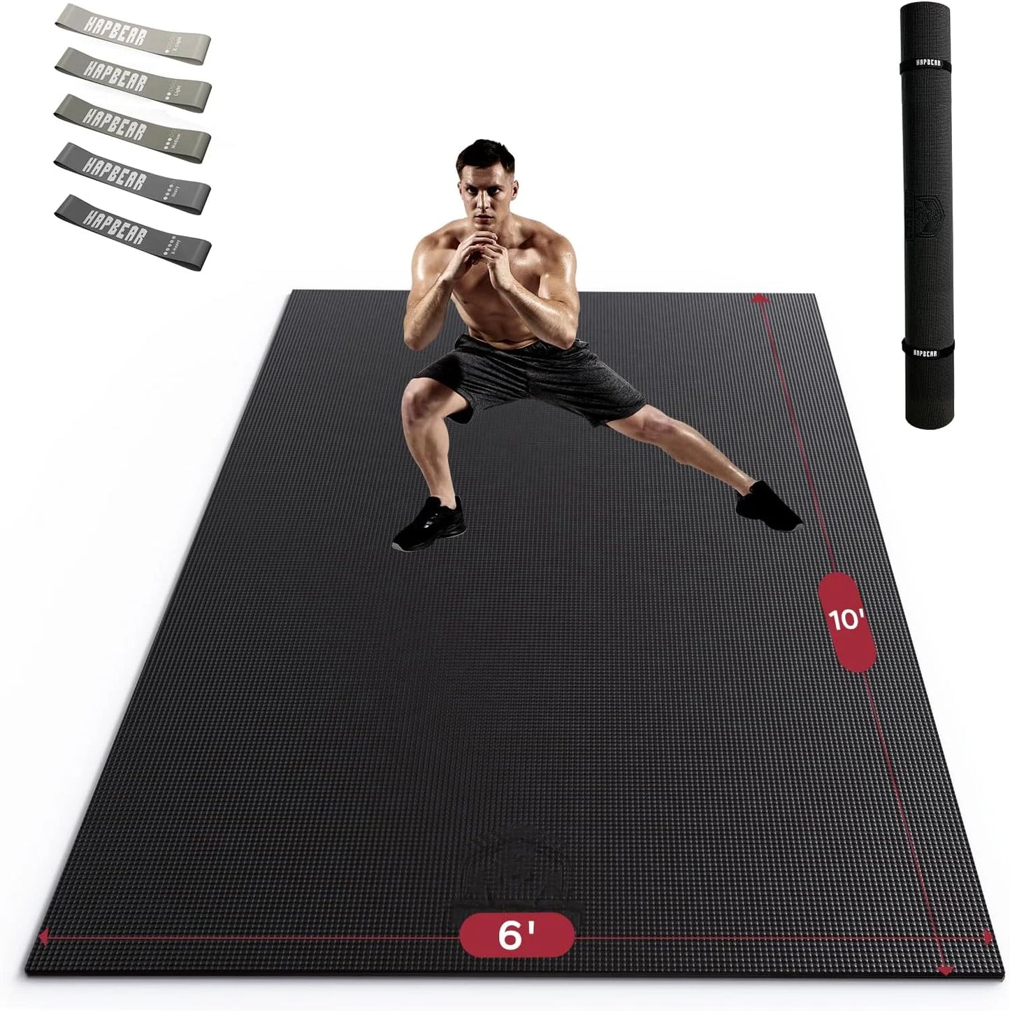 HAPBEAR Exercise Mat Non Slip Durable Thick Workout Yoga Gym
