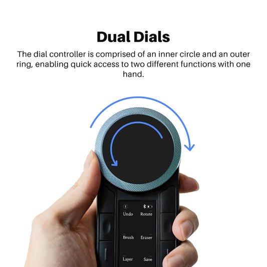 Huion Keydial Wireless Keyboard Controller Bluetooth Fits Windows Mac Android